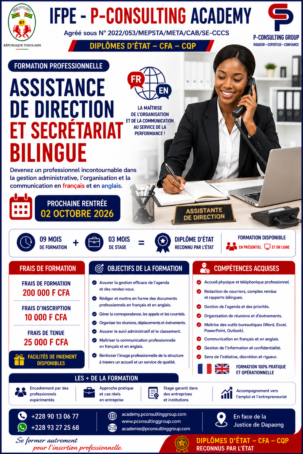 Affiche — Assistance de Direction et Secrétariat Bilingue