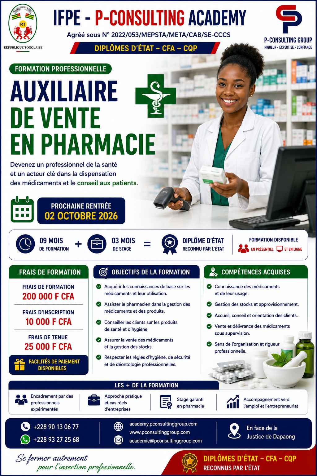 Affiche — Auxiliaire de Vente en Pharmacie