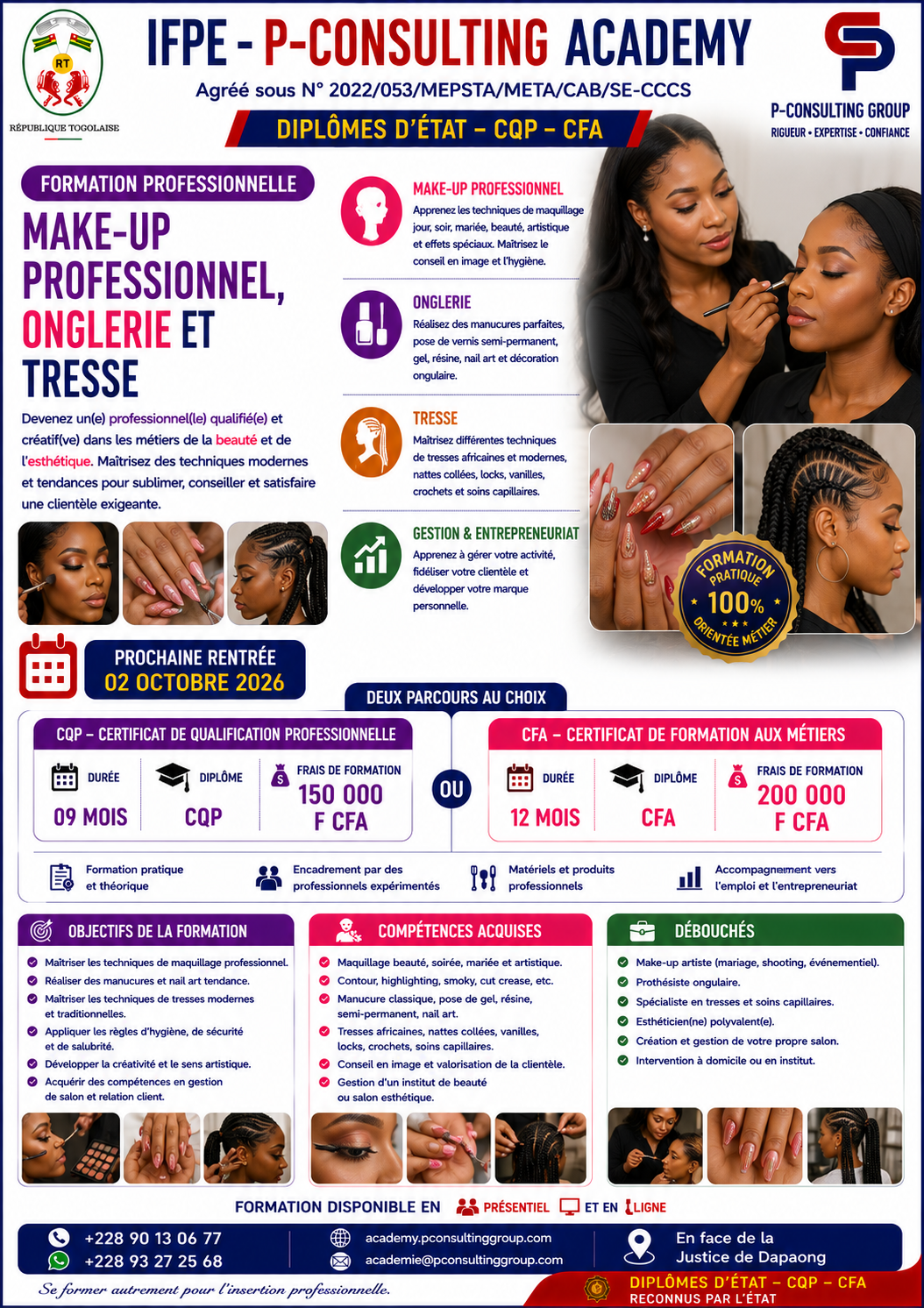 Affiche — Make-up Professionnel, Onglerie et Tresse