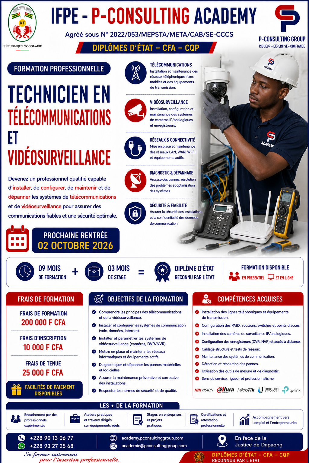 Affiche — Technicien Télécommunications et Vidéosurveillance